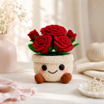 Crochet Rose Flower Pot Pattern PDF, Amigurumi Flower Pot Pattern, Crochet Roses Pattern, Cute Plant Pot Crochet Tutorial - Image 2