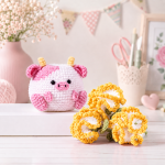 Crochet Pig Flower Pot Pattern PDF, Amigurumi Pig Planter With Flowers, Cute Crochet Animal Plant Pot Digital Download - Image 2