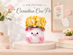 Crochet Pig Flower Pot Pattern PDF, Amigurumi Pig Planter With Flowers, Cute Crochet Animal Plant Pot Digital Download