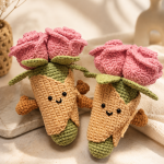 Rose Bouquet Amigurumi Crochet Pattern PDF, Crochet Flower Doll Pattern, Valentine Rose Plush Tutorial, Digital Download