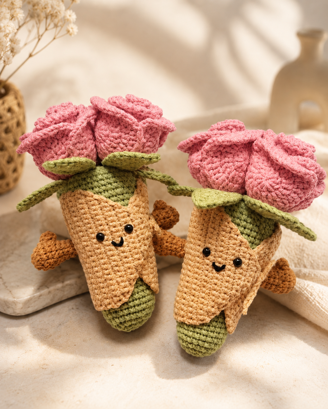 ChatGPT Image 20_50_39 13 thg 6, 2026 Rose Bouquet Amigurumi Crochet Pattern PDF, Crochet Flower Doll Pattern, Valentine Rose Plush Tutorial, Digital Download - Image 1