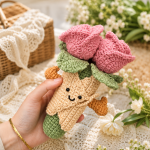 Rose Bouquet Amigurumi Crochet Pattern PDF, Crochet Flower Doll Pattern, Valentine Rose Plush Tutorial, Digital Download - Image 4