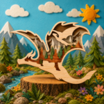 Dragon Fire SVG | 3D Layered Wooden Laser Cut File | Fantasy Dragon Wall Art | Glowforge Xtool CNC Download - Image 4