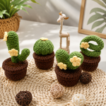 Crochet Cactus Pattern PDF, Amigurumi Succulent Plant, Crochet Flower Cactus in Pot, Cute Home Decor Crochet Pattern - Image 4