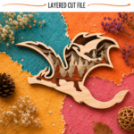 Dragon Fire SVG | 3D Layered Wooden Laser Cut File | Fantasy Dragon Wall Art | Glowforge Xtool CNC Download