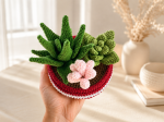 Crochet Succulent Pattern PDF, Amigurumi Plant Pot Pattern, Crochet Cactus Flower, DIY Home Decor Digital Download - Image 5