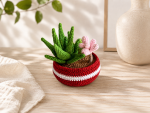 Crochet Succulent Pattern PDF, Amigurumi Plant Pot Pattern, Crochet Cactus Flower, DIY Home Decor Digital Download - Image 4
