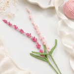 Pink Lavender Crochet Flower Pattern PDF, Crochet Bouquet Pattern, Handmade Yarn Flower DIY Gift, Amigurumi Floral Stem - Image 5