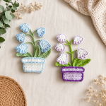 Crochet Flower Pattern PDF, Potted Plants Wall Decor, Floral Applique Crochet Pattern, DIY Handmade Home Decor - Image 9
