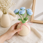 Crochet Flower Bouquet PDF Pattern, Blue Crochet Rose Flower Tutorial, Amigurumi Floral Arrangement DIY, Handmade Decor, Instant Download - Image 5