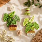 Crochet Flower Pattern PDF, Potted Plants Wall Decor, Floral Applique Crochet Pattern, DIY Handmade Home Decor - Image 7