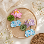 Crochet Flower Pattern PDF, Potted Plants Wall Decor, Floral Applique Crochet Pattern, DIY Handmade Home Decor - Image 5