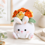 Nemophila Coaster Pot Crochet Pattern PDF, Flower Cup Coaster Set, Crochet Flower Pot Pattern, Floral Home Decor - Image 5