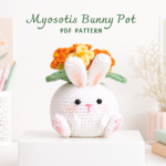Nemophila Coaster Pot Crochet Pattern PDF, Flower Cup Coaster Set, Crochet Flower Pot Pattern, Floral Home Decor
