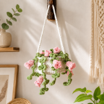 Crochet Hanging Plant Pattern PDF, Flower Basket Amigurumi, Crochet Wall Decor, Hanging Planter Pattern, Digital Download