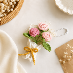 Crochet Rose Bouquet Pattern PDF, Crochet Flower Keychain, Amigurumi Rose Bag Charm, Instant Download - Image 7