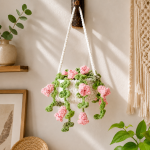 Crochet Hanging Plant Pattern PDF, Flower Basket Amigurumi, Crochet Wall Decor, Hanging Planter Pattern, Digital Download - Image 2