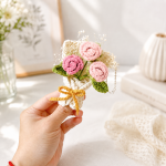 Crochet Rose Bouquet Pattern PDF, Crochet Flower Keychain, Amigurumi Rose Bag Charm, Instant Download - Image 2