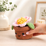 Camellia Flower Pot Crochet Pattern PDF, Amigurumi Flower Pot Pattern, Cute Crochet Plant Tutorial, Floral Home Decor - Image 5