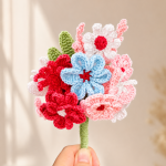 Crochet Flower Bouquet Pattern PDF, Crochet Daisy Flower Pattern, Handmade Floral Bouquet Tutorial, Amigurumi Flower Gift - Image 5