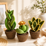 Crochet Cactus Pattern PDF, Amigurumi Cactus in Pot, Crochet Succulent Plant Pattern, Plant Decor Digital Download - Image 4