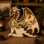5x Dragon Bundle 3D Multilayer Laser Cut File | Fantasy Dragon Wooden Decor for Glowforge Xtool Cricut CNC | Svg Dxf Ai Pdf - Image 3