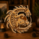 5x Dragon Bundle 3D Multilayer Laser Cut File | Fantasy Dragon Wooden Decor for Glowforge Xtool Cricut CNC | Svg Dxf Ai Pdf - Image 6