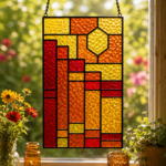 Wonder Book Stained Glass Pattern | Geometric Suncatcher Template | Modern Tiffany Glass Window Hanging | SVG PNG PDF JPG Digital Download - Image 2