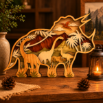 8x Dinosaur Bundle 3D Multilayer Laser Cut File | Wooden Dino Decor for Glowforge Xtool Cricut CNC | Svg Dxf Ai Pdf - Image 8