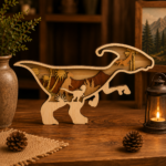 8x Dinosaur Bundle 3D Multilayer Laser Cut File | Wooden Dino Decor for Glowforge Xtool Cricut CNC | Svg Dxf Ai Pdf - Image 7