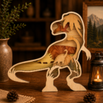 8x Dinosaur Bundle 3D Multilayer Laser Cut File | Wooden Dino Decor for Glowforge Xtool Cricut CNC | Svg Dxf Ai Pdf - Image 6