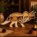 8x Dinosaur Bundle 3D Multilayer Laser Cut File | Wooden Dino Decor for Glowforge Xtool Cricut CNC | Svg Dxf Ai Pdf - Image 5