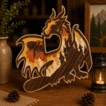 10+ Fire Dragon Bundle 3D Multilayer Laser Cut File | Fantasy Dragon Wooden Decor for Glowforge Xtool Cricut CNC | Svg Dxf Ai Pdf - Image 11
