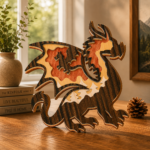 10+ Fire Dragon Bundle 3D Multilayer Laser Cut File | Fantasy Dragon Wooden Decor for Glowforge Xtool Cricut CNC | Svg Dxf Ai Pdf - Image 9