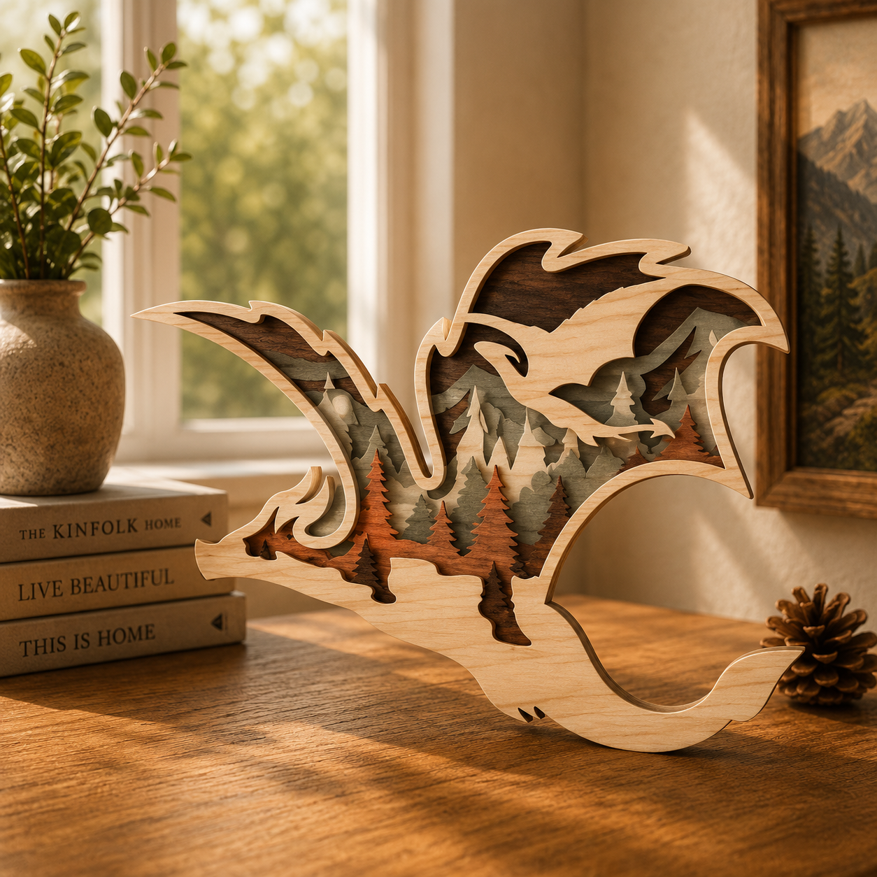ChatGPT Image Jun 1, 2026, 07_58_16 PM Dragon Fire 3D Multilayer Laser Cut File Bundle | Fantasy Wooden Engraved Decor for Glowforge CNC | SVG DXF AI PDF Download - Image 1