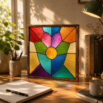 Colorful Floral Stained Glass Window Panel Pattern, Digital Download PNG JPG PDF SVG, Floral Suncatcher Template, Printable Glass Art Design, DIY Home Decor - Image 4