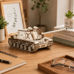 WWII Heavy Tank 3D Wood Puzzle Laser Cut File | Military Vehicle Model Kit for Glowforge Xtool CNC | Svg Dxf Cdr Pdf - Image 3