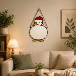 Cute Duck Stained Glass Suncatcher Pattern, Christmas Duck Window Hanging Design, Holiday Glass Art Template, Winter Decor, Digital Download - Image 2