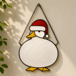 Cute Duck Stained Glass Suncatcher Pattern, Christmas Duck Window Hanging Design, Holiday Glass Art Template, Winter Decor, Digital Download - Image 5