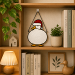 Cute Duck Stained Glass Suncatcher Pattern, Christmas Duck Window Hanging Design, Holiday Glass Art Template, Winter Decor, Digital Download - Image 6