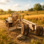 Motor Grader 3D Wooden Puzzle Laser Cut File | Construction Vehicle Model for Glowforge Xtool CNC | Svg Dxf Pdf - Image 2