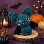 Halloween Bat Crochet Pattern, Amigurumi Bat Plush PDF, Cute Vampire Bat, US Terms - Image 2