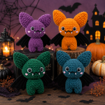 Halloween Bat Crochet Pattern, Amigurumi Bat Plush PDF, Cute Vampire Bat, US Terms
