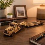 Semi Truck Flatbed Trailer 3D Wooden Puzzle Laser Cut File | Big Rig Model Kit for Glowforge Xtool CNC | Svg Dxf Pdf - Image 3