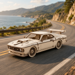 Classic Muscle Car 3D Puzzle Laser Cut File | Wooden Model Kit for Glowforge Xtool CNC | Svg Dxf Vintage Car Plan - Image 3