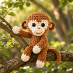 Monkey Crochet Pattern Bundle, Amigurumi Monkey Plush PDF, Woodland Animal Toy Pattern, US Terms - Image 3