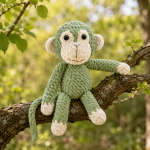 Monkey Crochet Pattern Bundle, Amigurumi Monkey Plush PDF, Woodland Animal Toy Pattern, US Terms - Image 2