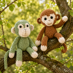 Monkey Crochet Pattern Bundle, Amigurumi Monkey Plush PDF, Woodland Animal Toy Pattern, US Terms