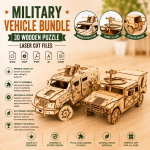 Military Vehicle Bundle Laser Cut File | 3D Armored Truck & APC Model Kit for Glowforge Xtool CNC | Svg Dxf Pdf - Image 2