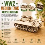 WW2 Medium Tank 3D Puzzle Laser Cut File | Military Vehicle Wooden Model Kit for Glowforge Xtool CNC | Svg Dxf Pdf - Image 2
